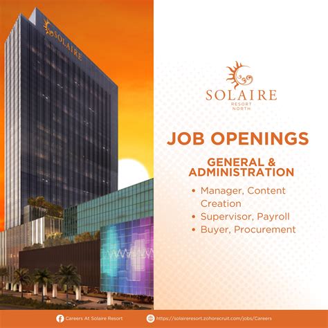 representative, solaire rewards club jobs .